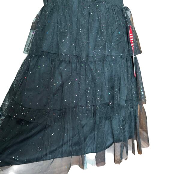 Cocktail evening DATE NIGHT dress by Crystal Doll layer glitter sequin tulle M - Picture 15 of 16